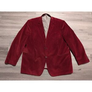 Saddlebred Men's Burgundy 100% Cotton Heritage Corduroy Blazer Size 56L